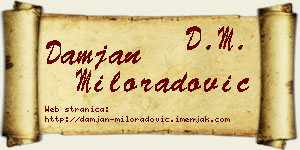 Damjan Miloradović vizit kartica